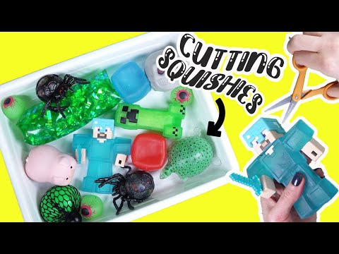 Minecraft Movie Cutting Squishies into One Bowl!