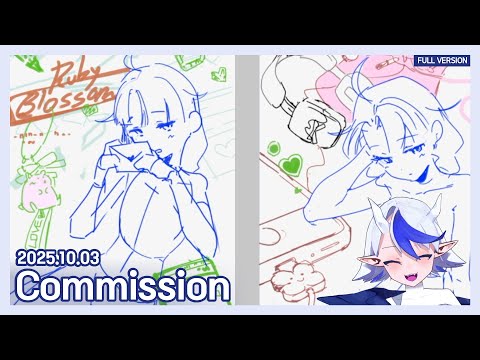 Speed Art 4x: Malyn's Drawing Broadcast 2025.10.03 / Commission