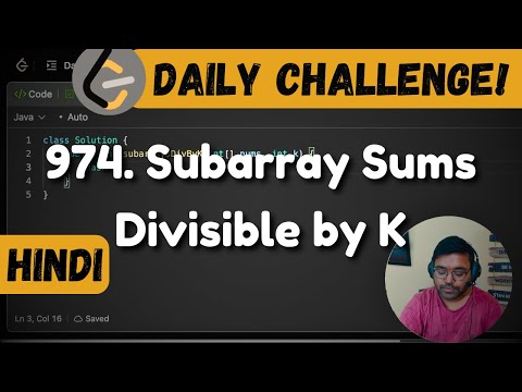974. Subarray Sums Divisible by K | prefix sum map | leetcode daily challenge | DSA | Hindi