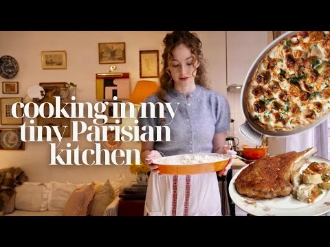 How to Shop at a Paris Market & Cook a Simple Cozy French Meal | Leek Gratin & Breaded Veal Chops