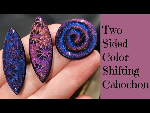 Creating Color Shifting Reversible Pendants and Earrings Flower Galaxy Swirl Polymer Clay Tutorial