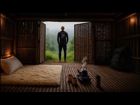 3 days of camping in heavy rain, building an underground shelter, camp fishing, hunting & cooking!