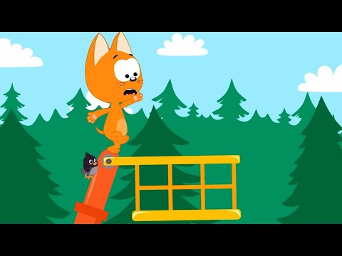 Котёнок и волшебный гараж - Автовышка | Мультфильмы для детей про машинки