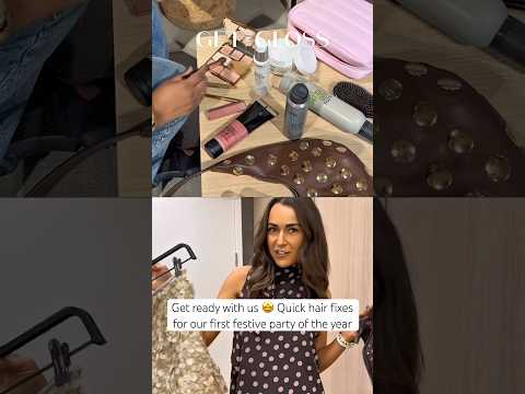 Get ready with us for our first festive party #grwm #makeover #hair #hairstyle@goldwelluk@KMSHair