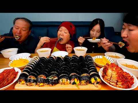 Gimbap!! Korean food that's popular these days! - Mukbang eating show