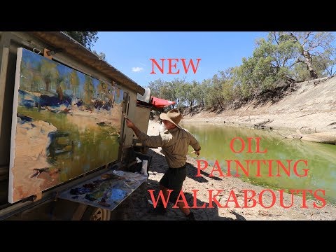 OIL PAINTING AUSTRALIA - LARGE PALETTE KNIFE / PLEIN AIR ON THE RIVER DARLING!