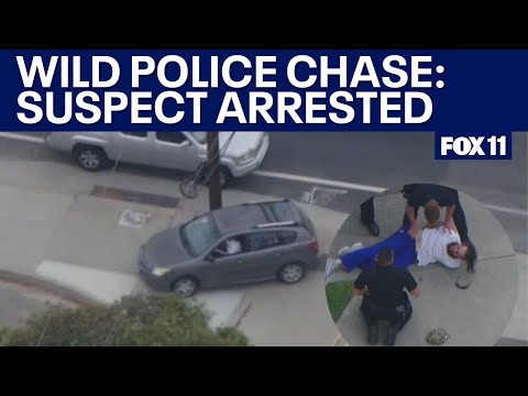 Stolen vehicle hops curb, lets out passenger during wild police chase: FULL