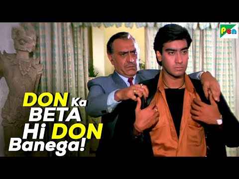 Don Ka Beta Hi Don Banega - Amrish Puri, Ajay Devgn - Phool Aur Kaante Movie Best Scenes