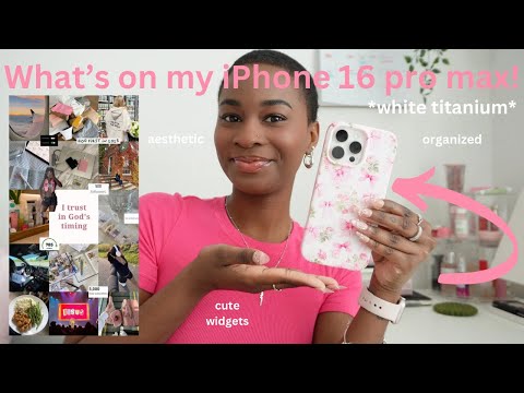 What's on my iPhone 16 pro max *white titanium*📱🎀 (pink aesthetic, homescreen inspo & more!)
