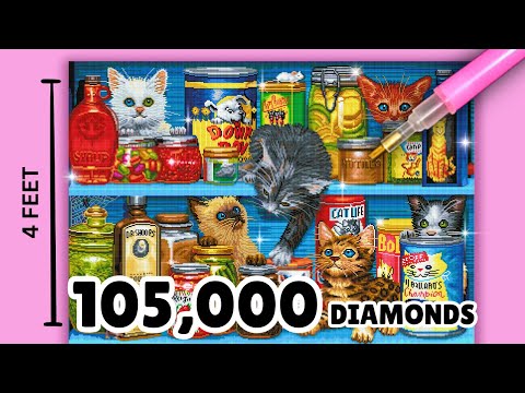 I Spent 24 Hours on THE BIGGEST DIAMOND PAINTING EVER ...Can I Finish It?