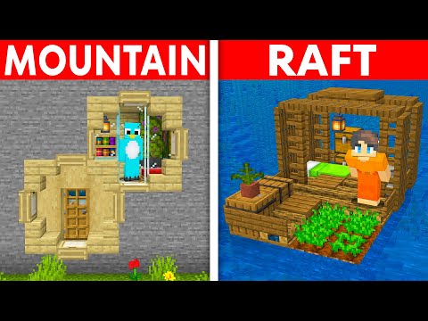 How To Build 4 EASY STARTER HOUSES in Minecraft