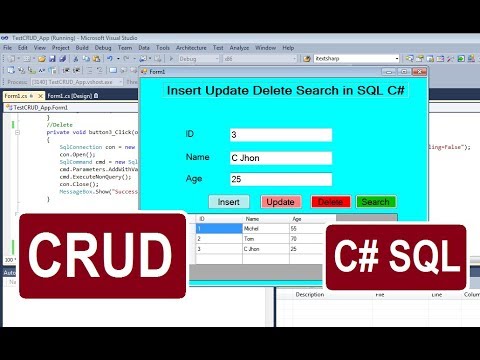 CRUD Operation in C# With SQL Database | Insert, Update, Delete, Search Using ConnectionString