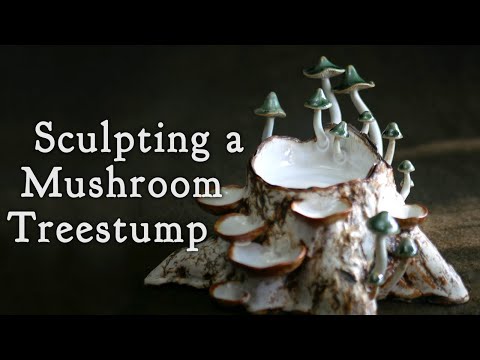 Sculpting & Glazing a Ceramic Treestump Sculpture - Stoneware Clay, Relaxing Crafting
