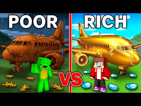 Mikey POOR vs JJ RICH Airplane Survival Battle in Minecraft - Maizen
