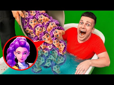 I threw ALL KPOP DEMON HUNTERS bath bombs into the tub at 3AM!!