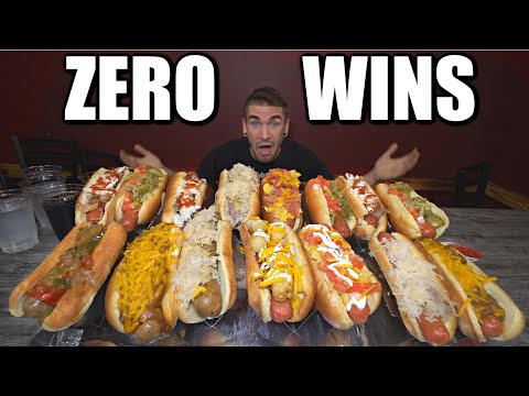 UNDEFEATED 10LB HOT DOG CHALLENGE | The GLIZZY GOBBLER Loaded Hotdog Challenge (RAW & UNCUT)