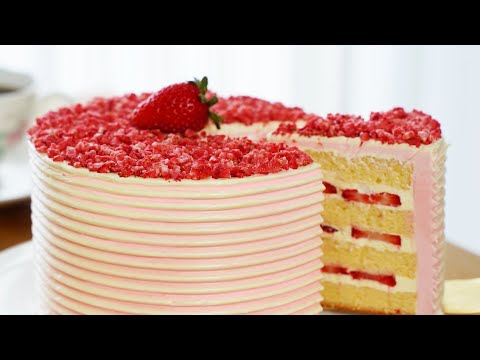 아름다운 딸기 케이크 🍓 / Beautiful Strawberry Cake / Cup Measure