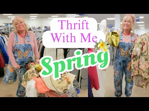 Thrift With Me for Spring Clothes and Materials to Upcycle