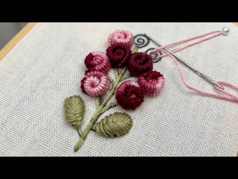 Easy Rolled Woven picot Stitch Roses: Embroidery Stitches for beginners
