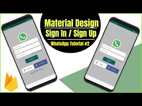 Material Design Login and Register Android Studio – WhatsApp Tutorial #2