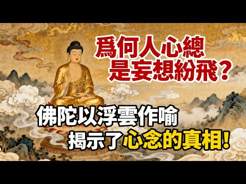 阿難請教佛陀：爲何人心總是妄想紛飛，無法安住？佛陀以浮雲作喻，揭示了心念的真相。#佛學#佛教#佛法無邊#佛陀#修心#修行文化#智慧人生#禪悟人生#傳統文化#修行#玄學