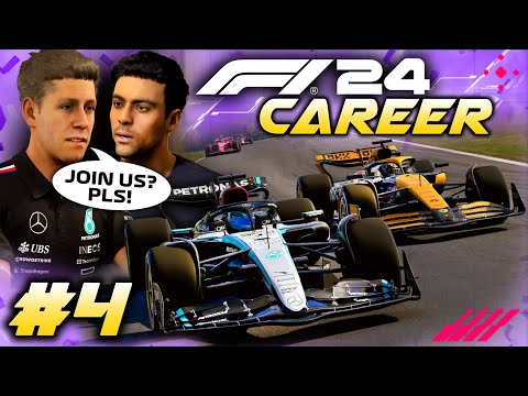 F1 24 CAREER MODE Part 4: First SECRET MEETING! Mercedes Want Us?!