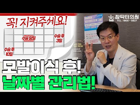모발이식 생착률 높이는 날짜별 관리 노하우! 꼭 지켜주세요! [참닥터의원]