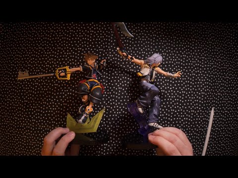 ASMR whispered kingdom hearts sora + riku form-ism figure unboxing, plastic sounds ๐โจ๐