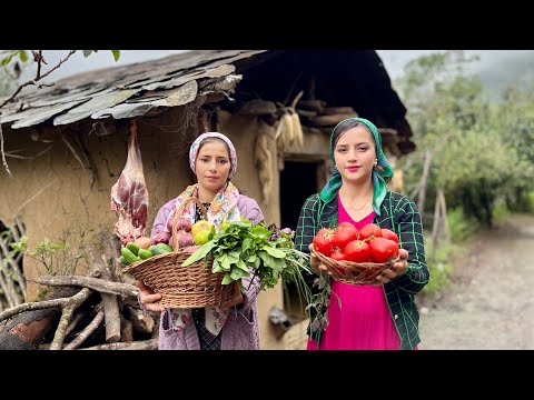 Cooking Rice and Tomatoes Stuffed with Lamb Meat Recipe in Village Kitchen