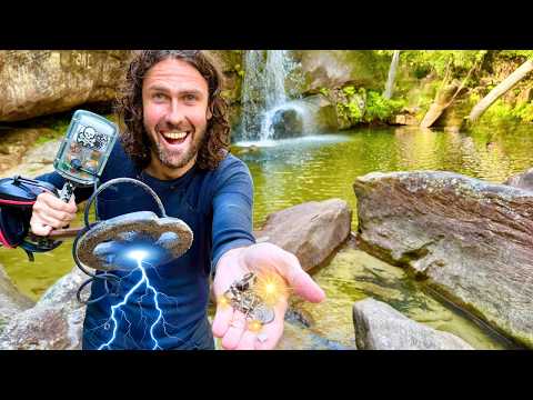 I Found A HUGE DIAMOND Metal Detecting In A Waterfall