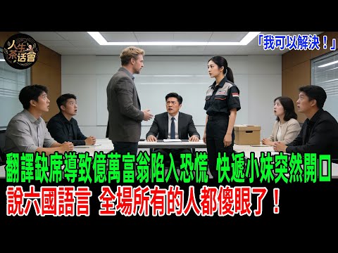 「我可以解決！」翻譯缺席導致億萬富翁陷入恐慌，快遞小妹突然開口說六國語言，全場所有的人都傻眼了！總裁當場做出了一個令人震驚的決定...【人生茶話會】#情感故事#感人壹幕 #故事分享 #故事#原創