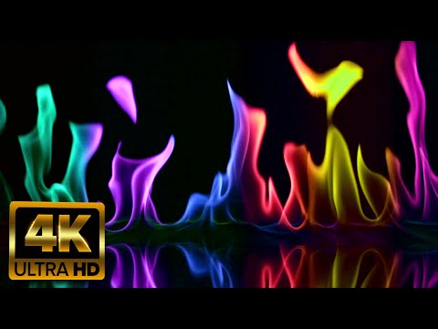 🌈 NEW! Rainbow Flames! Emerald, Purple, Blue,  Red, Yellow, Pink 🌈 4K UHD