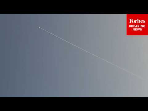 Israeli Interceptor Missiles Seen Over Jerusalem As Iran Fires Missiles At Israel