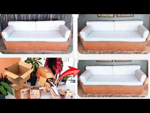 DIY HOW TO MAKE A SUPER RESISTANT SOFA USING CARDBOARD BOXES THAT WOULD GO IN THE TRASH | BRILLIA...