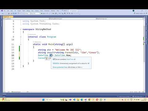 Example of Format Method of String class in C#