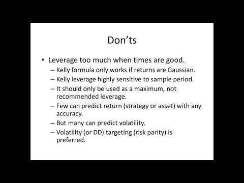The Do's and Don't's of Quant Trading
