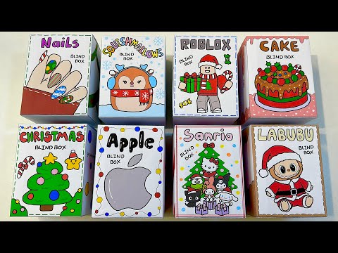 [💸paper diy💸] CHRISTMAS, ROBLOX, SQUISHMALLOW, LABUBU, APPLE, NAILS, CAKE, SANRIO BLIND BOX unboxing
