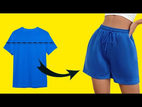 💥How to turn a T-shirt into stylish shorts quickly and easily!!