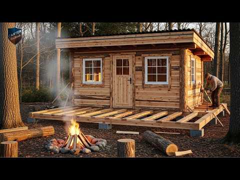 The Making Of A Forest Cabin | From Cutting Wood To Finishing Touches