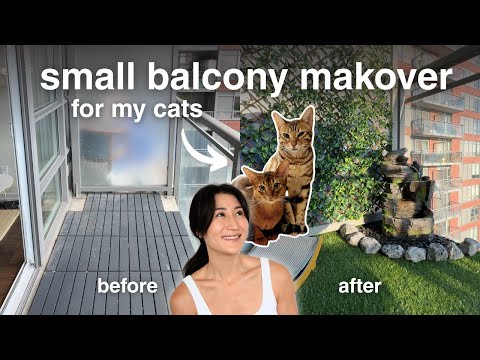 Transforming my small apartment balcony into a backyard for my cats