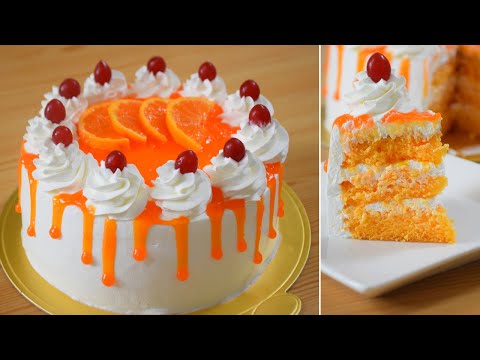 Orange Cake | Orange Sponge Cake | Orange Cake With Special Orange Filling | Manjaris Recipe