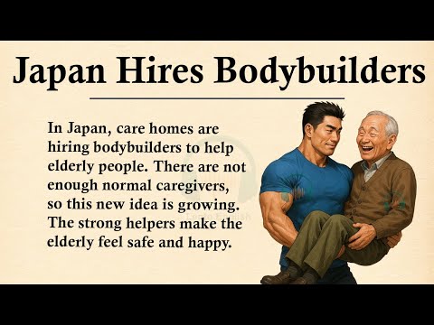 Japan Hires Bodybuilders for Care Jobs || 🏯💪Learn English Through Story Level 3 || Graded Reader 🎧