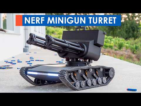 3D Printed RC Tank with Double Barrel Nerf Minigun Turret
