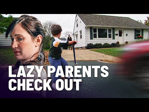 Lazy Parents Let Kids Play In Traffic And Do Nothing!