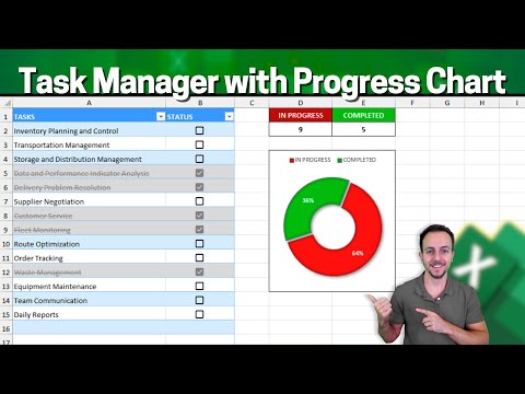 How to create an Interactive Task Manager with Progress Chart in Excel Step by Step