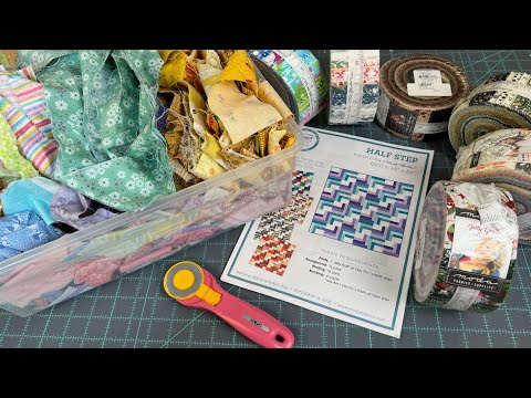 Simple Jelly Roll Half Step quilt using 2 1/2 inch STRIPS! 5th in a series to use leftover strips!