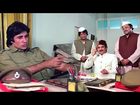 बेटे को छुड़ाने थाने पहुंचा नेता, अमिताभ ने सिखाया सबक | Inquilaab Action Scene | Bollywood film