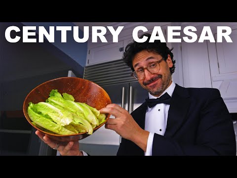 Traditional 1924 caesar salad — raw eggs, tableside service