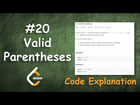 Valid Parentheses using O(1) Space | Live Coding with Explanation | Leetcode - 20