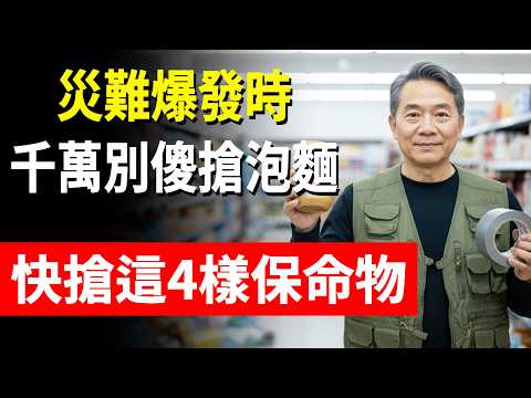 防空警報一響,超市絕對爆發踩踏!黃金72小時千萬別去搶泡麵,真正該拿的是這「4樣不起眼保命物」!#防空警報 #生存指南 #斷水斷電 #應急物資